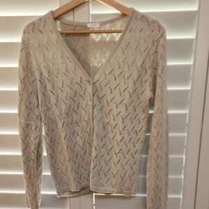 Cream Cable Knit Cardigan Sweater